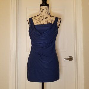 Express Loyal Blue Sleeveless Top with Cowl Neck